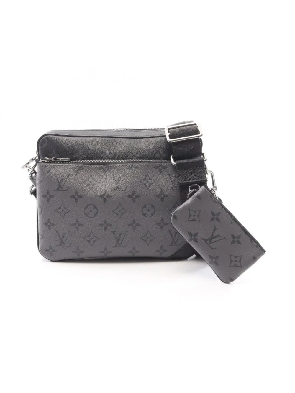 Louis Vuitton Shoulder Bag Trio Messenger Monogram Eclipse Canvas Leather